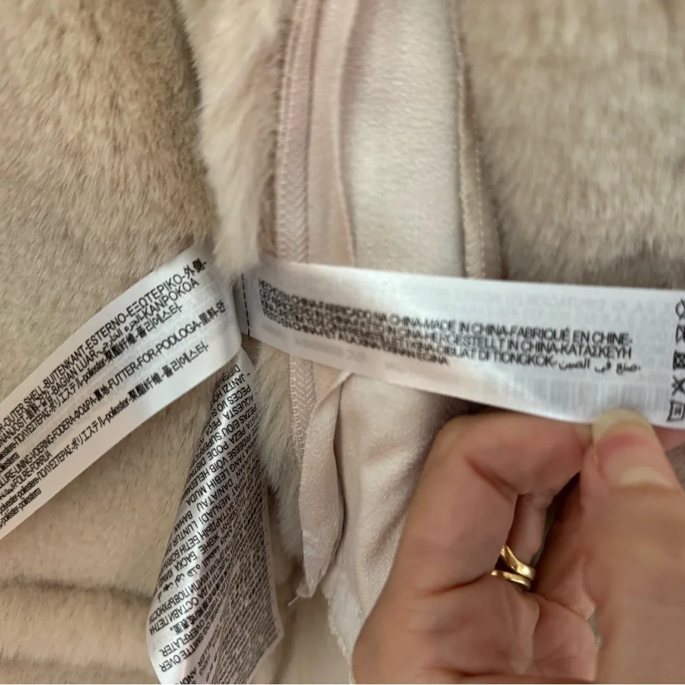 Zara Cream Faux Fur Moto Jacket - Picture 9 of 14
